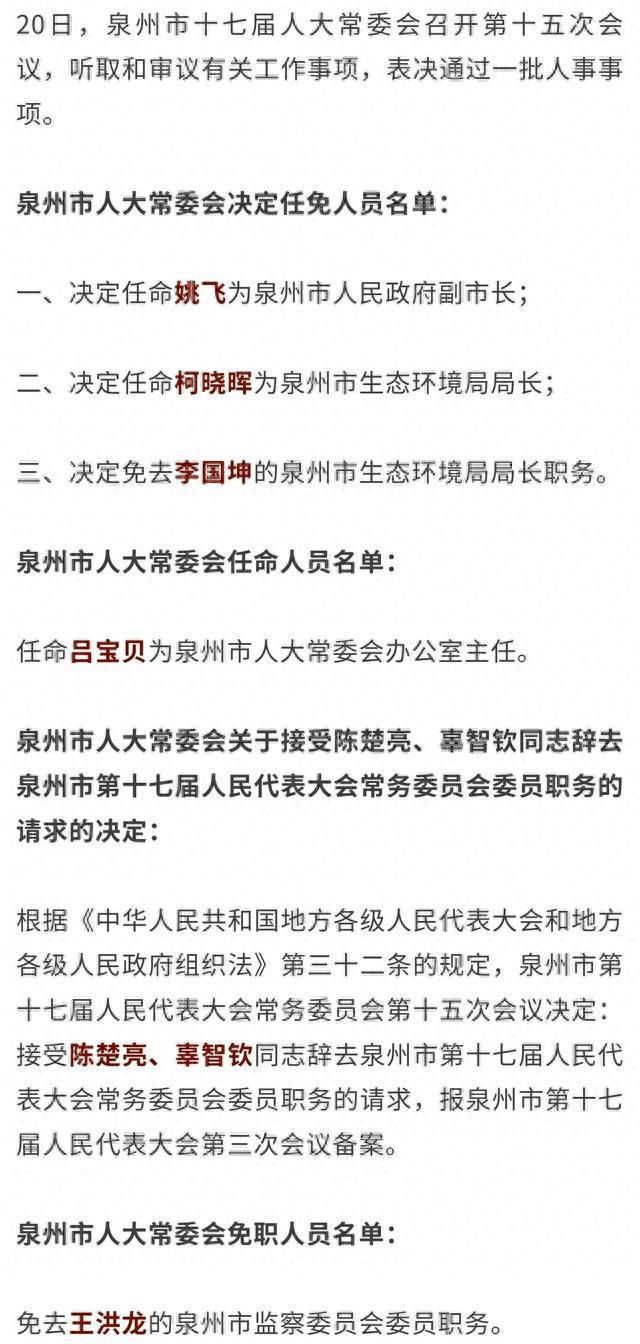 泉州副市长最新名单（泉州副市长最新阵容揭晓）